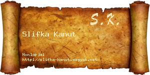 Slifka Kanut névjegykártya